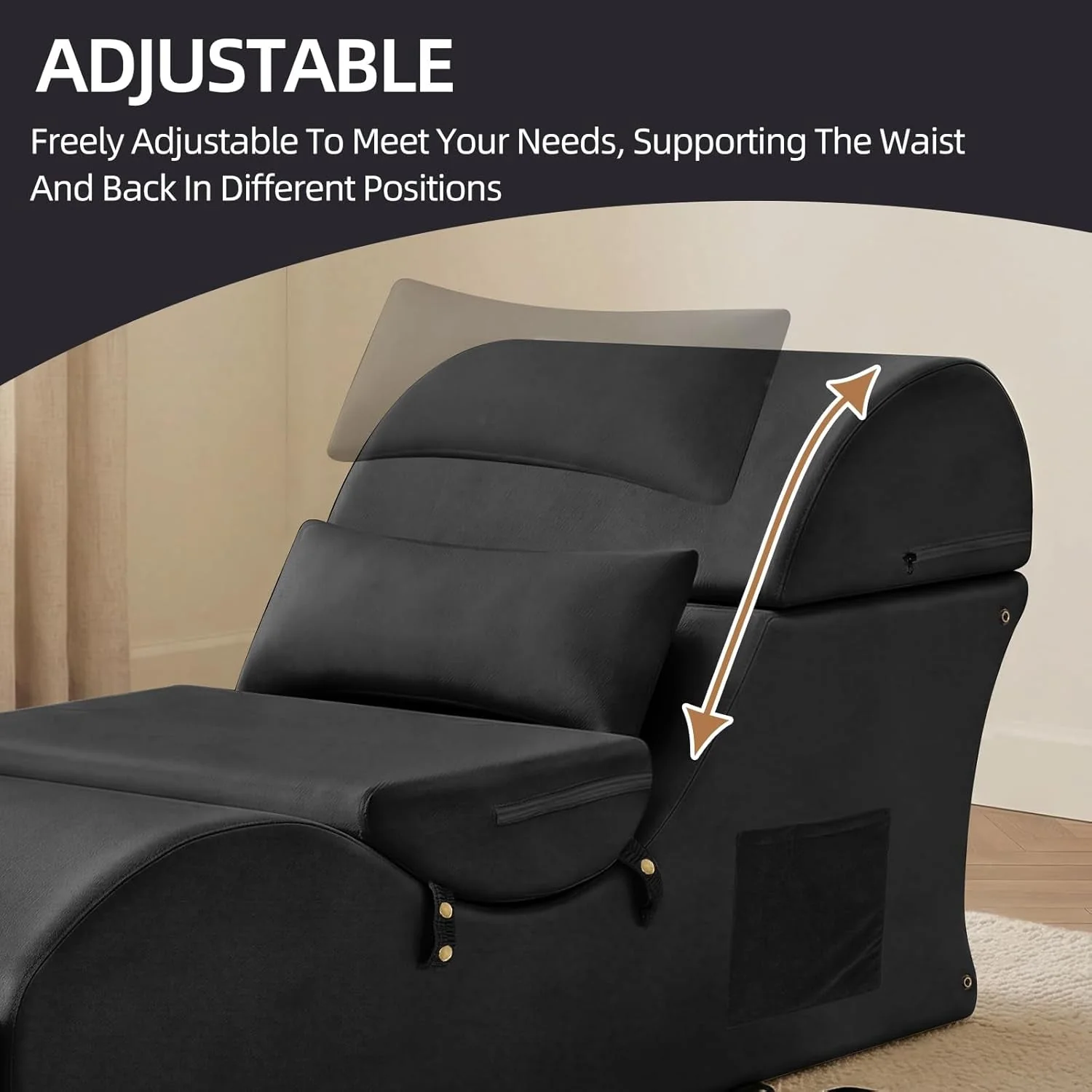 NoirFold Black Fold-Out Sex Chaise Lounge - Image 5