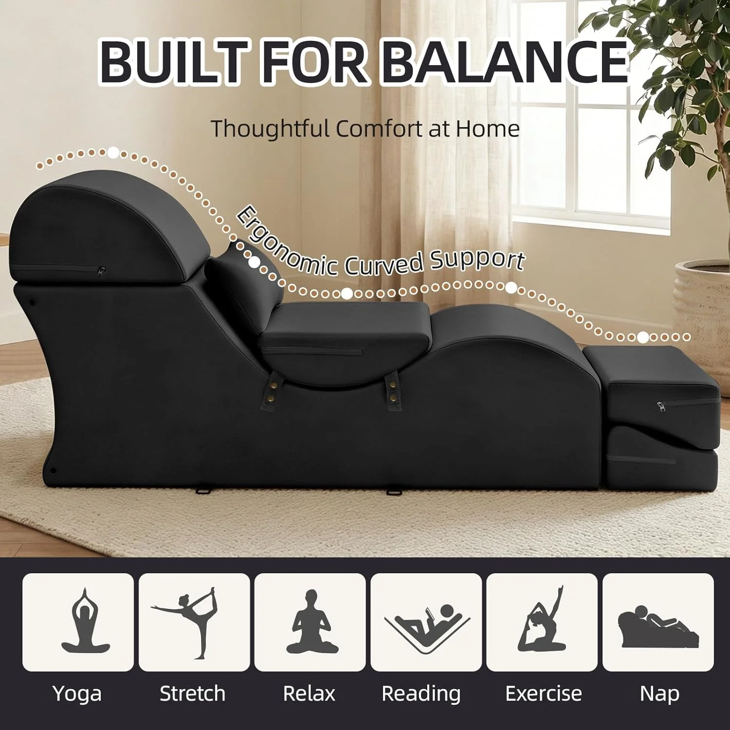 NoirFold Black Fold-Out Sex Chaise Lounge - Image 6