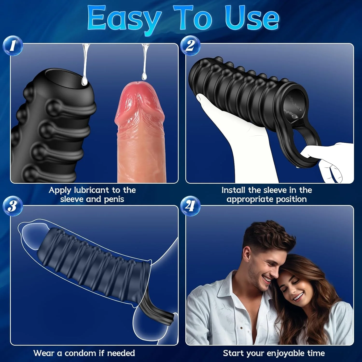 NoirGrip Textured Penis Girth Enhancer Sleeve - Image 5