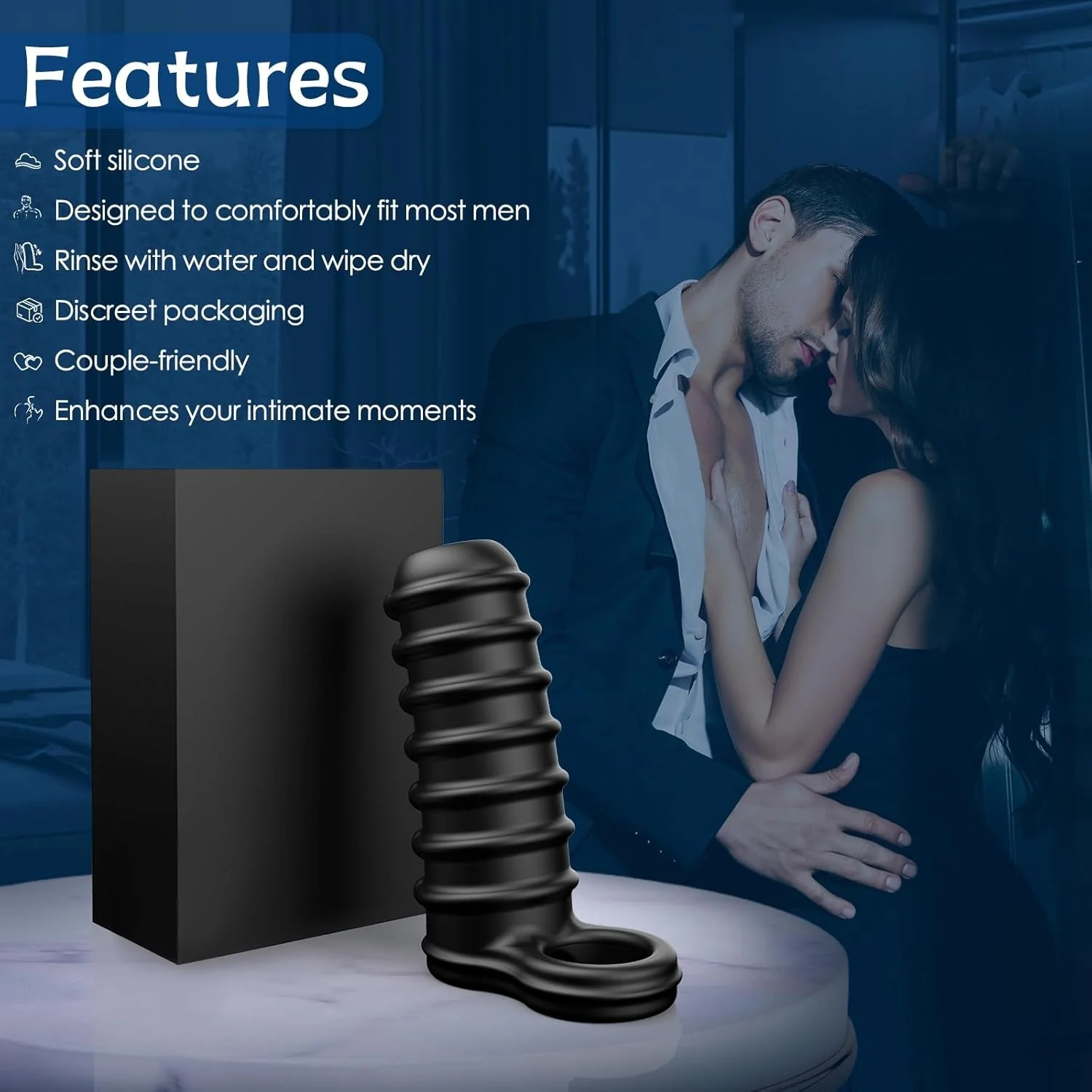 NoirGrip Textured Penis Girth Enhancer Sleeve - Image 7