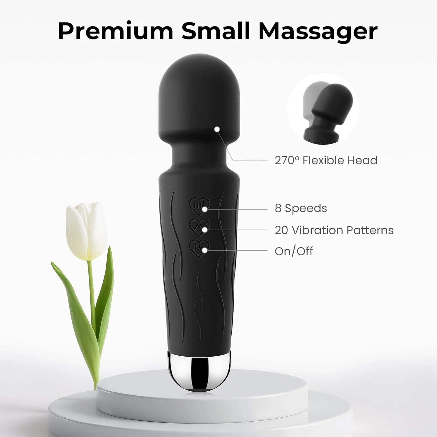 NoirRelief Black Clitoral Wand Vibrator - Image 3