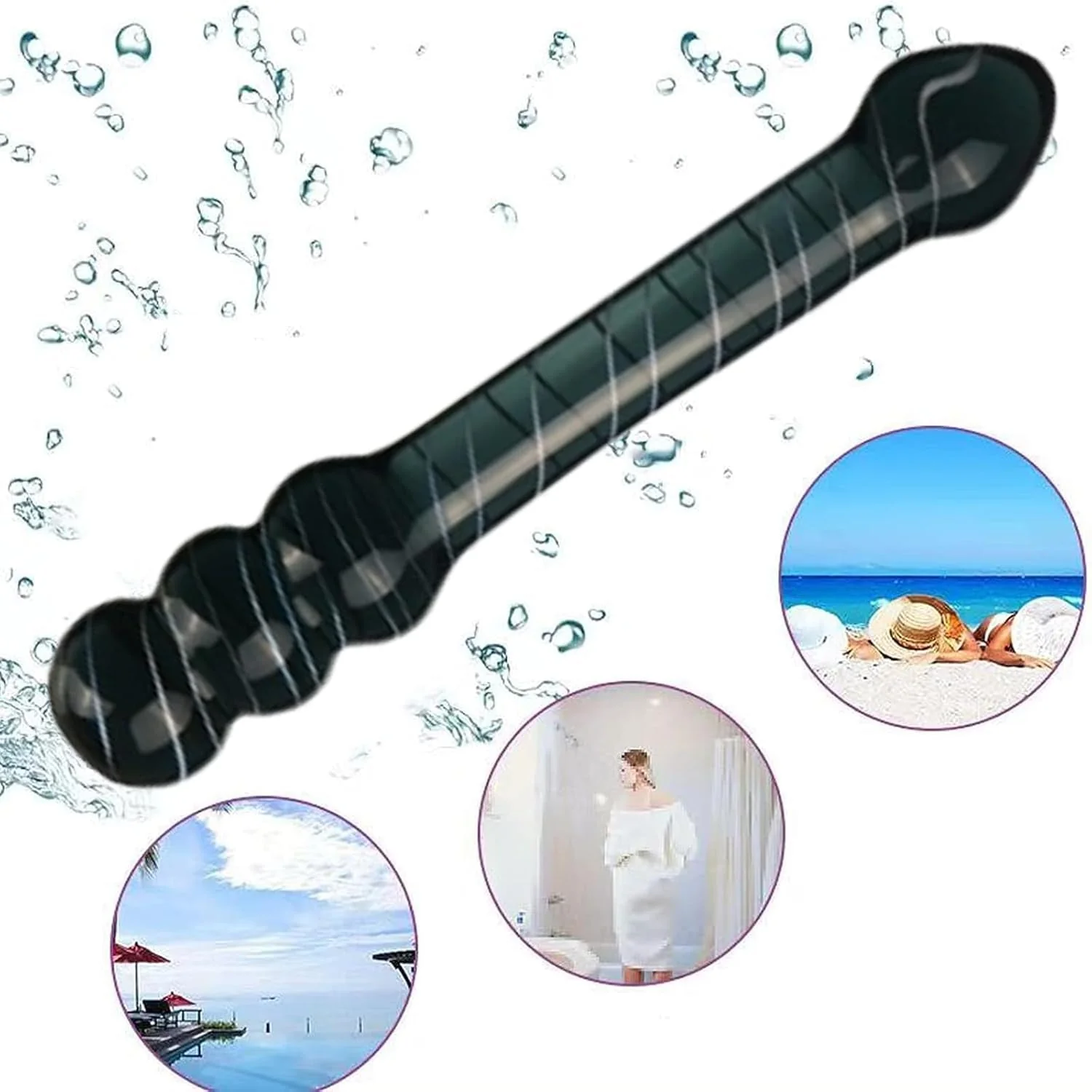 NoirScepter Black Double Ended Glass Dildo - Image 7
