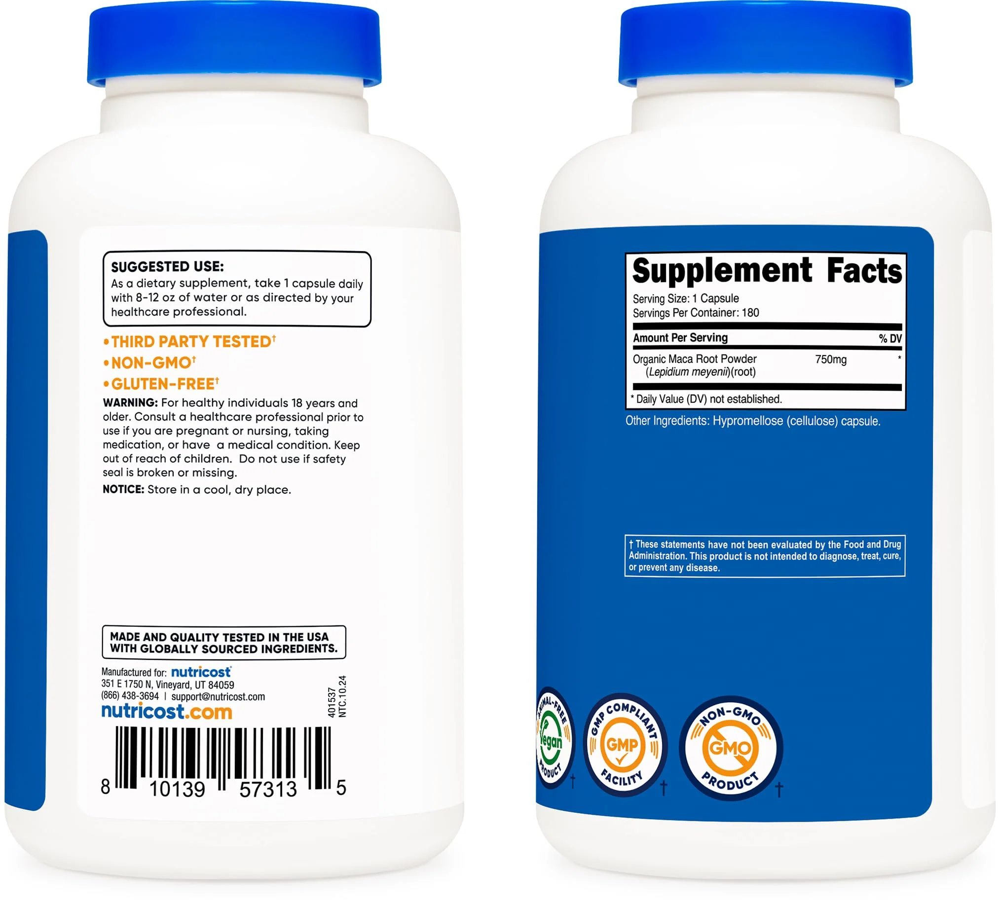 Maca Root 750mg — Female Libido Support | Nutricost - Image 4