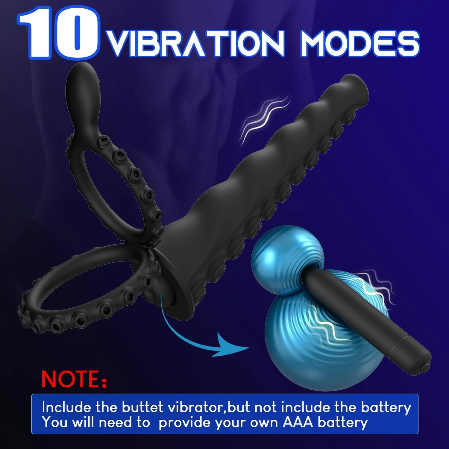 OctoRing 3-in-1 Anal Dildo Cock Ring - Image 3