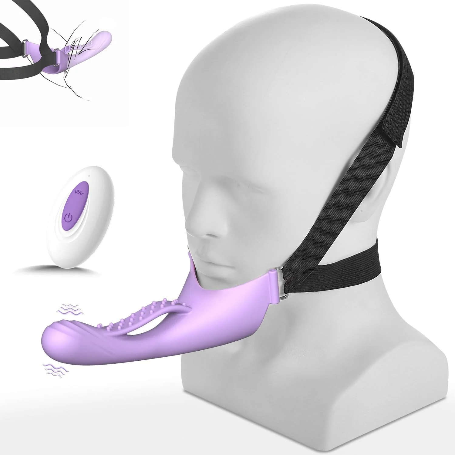 OralLock Vibrating Face-Strap Dildo - Image 8