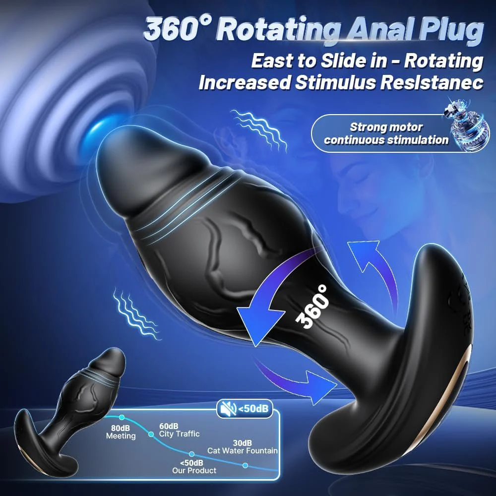 OrbitLush AI Sync Rotating Prostate Vibrator Butt Plug - Image 5