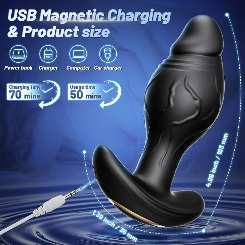 OrbitLush AI Sync Rotating Prostate Vibrator Butt Plug - Image 6