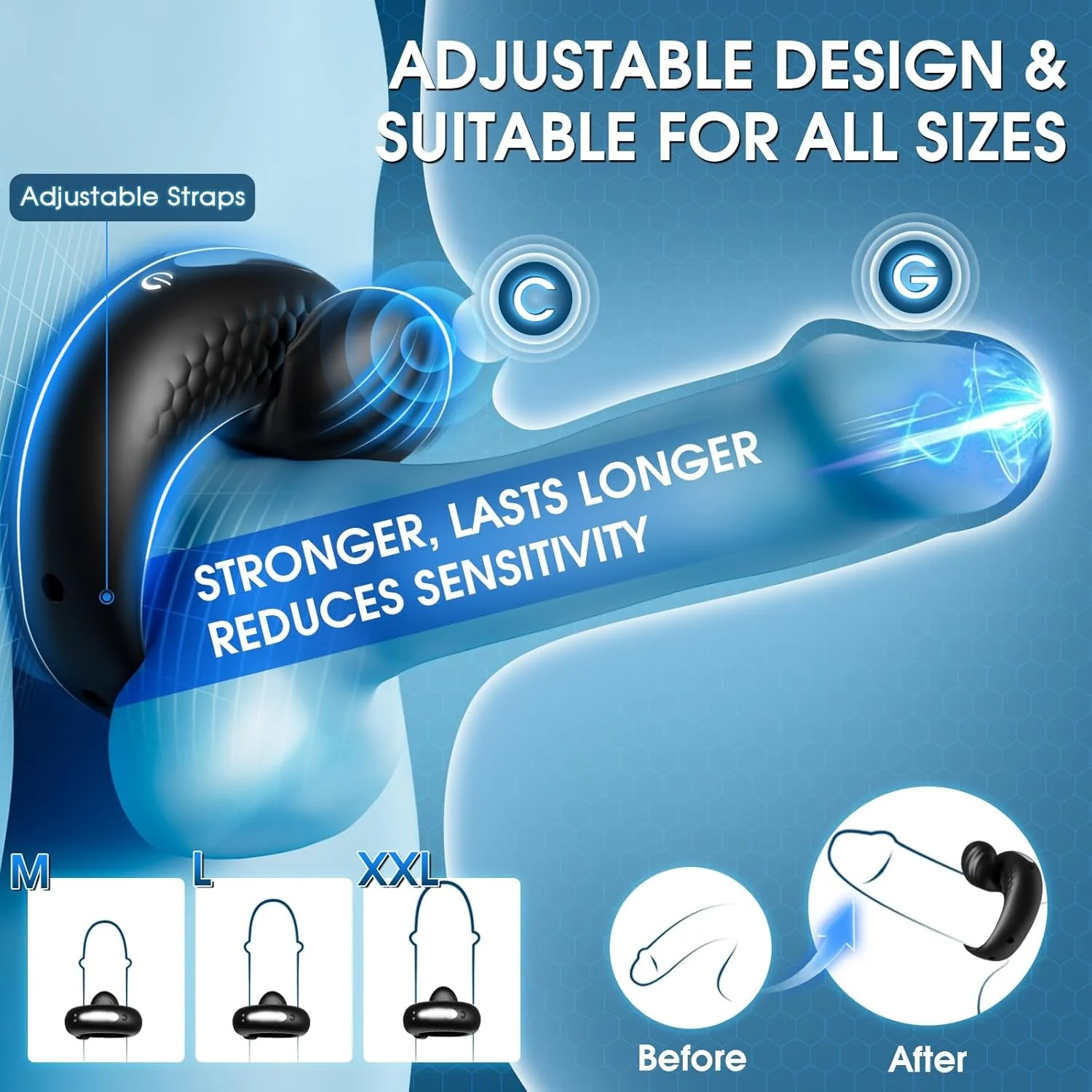 OrbPlay Adjustable Cock Ring Clit Stimulator 10 Modes | App Control - Image 4