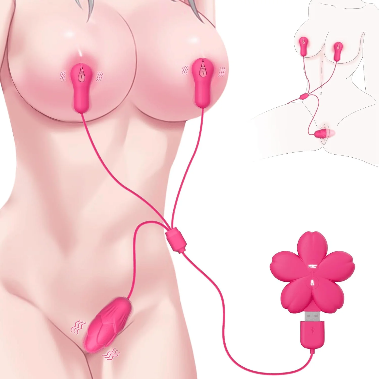 PetalClamp Nipple Clamp & Egg Vibrator Set - Image 2