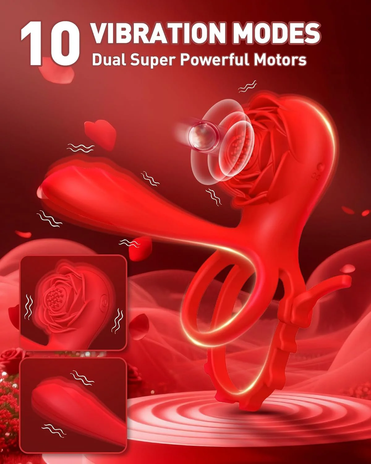 PetalGrip Adjustable Vibrating Couples Cock Ring - Image 3