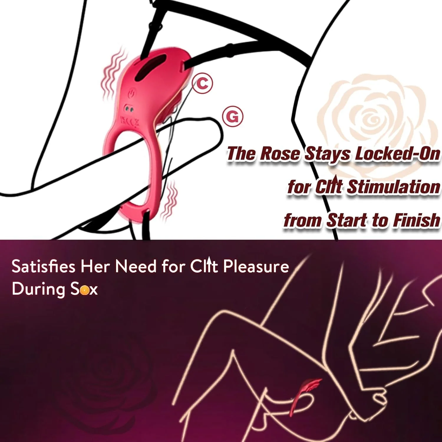 PetalLush Rose Couples Wearable Clitoral Vibrator - Image 3