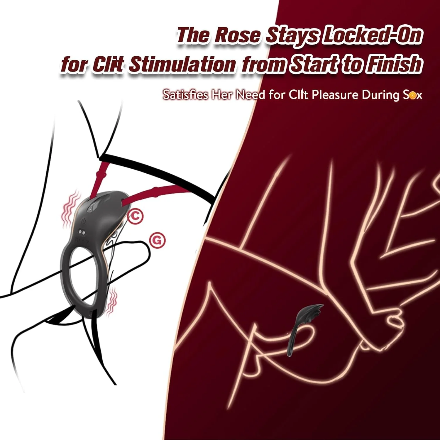 PetalThrob Strap-On Couples Rose Clitoral Vibrator - Image 2