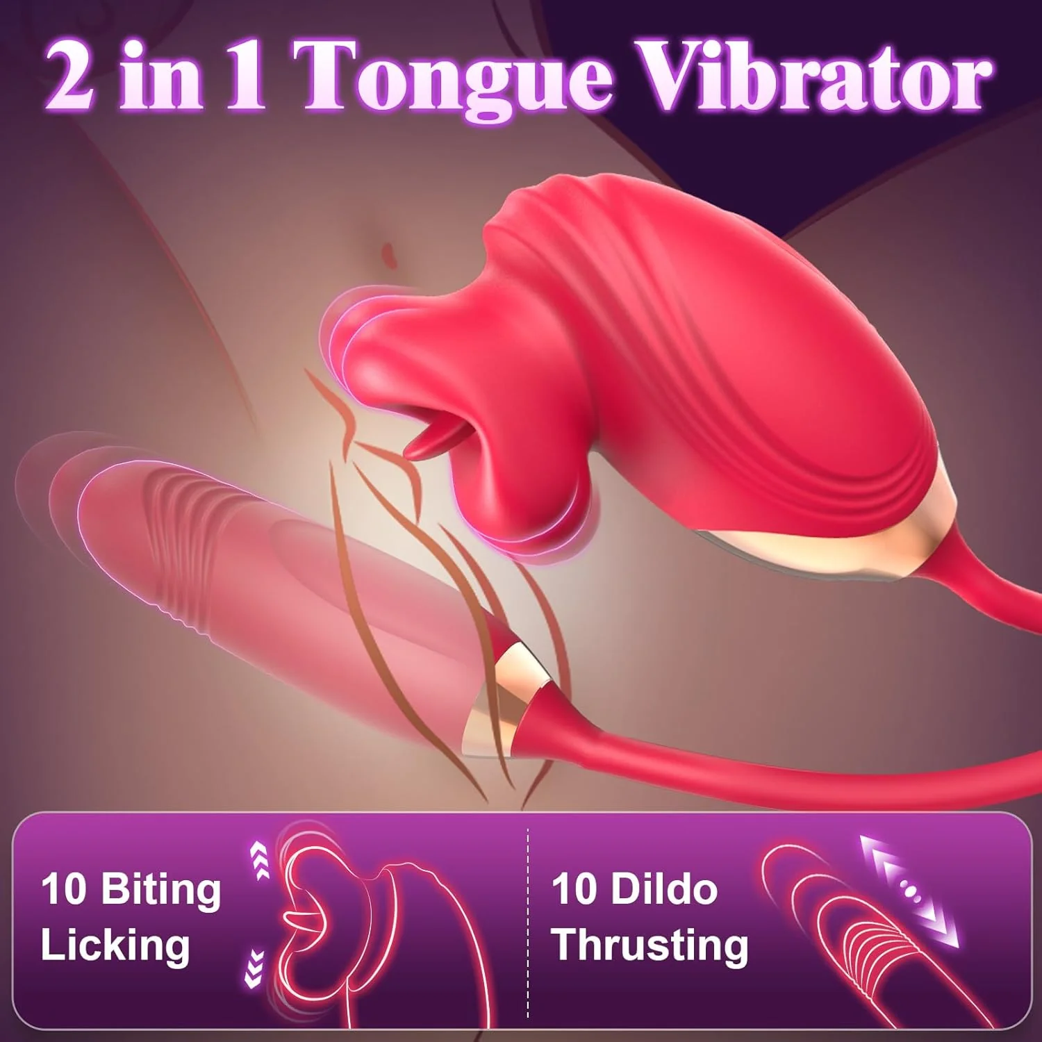 PetalThrust Rose Vibrator – Lick & Thrust 2-in-1 - Image 2