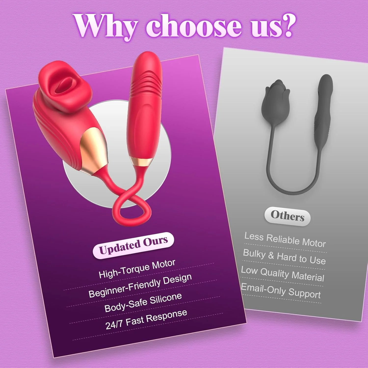 PetalThrust Rose Vibrator – Lick & Thrust 2-in-1 - Image 5