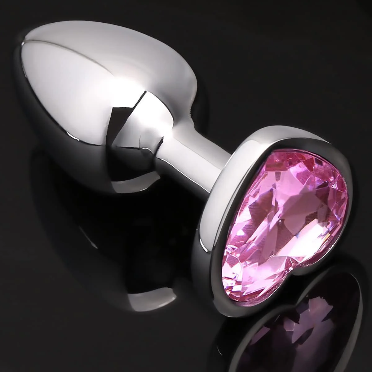 PinkHeart Small Metal Heart Jewel Butt Plug - Image 2