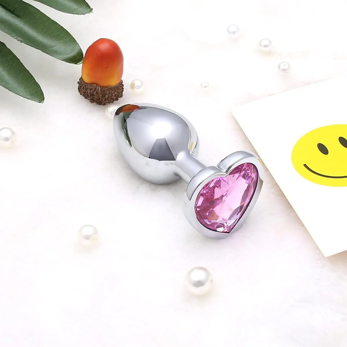PinkHeart Small Metal Heart Jewel Butt Plug - Image 4