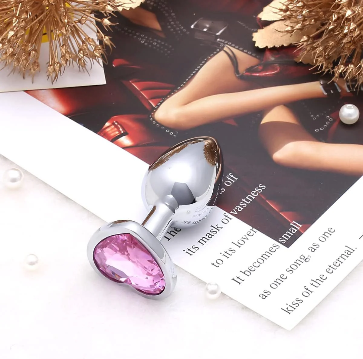 PinkHeart Small Metal Heart Jewel Butt Plug - Image 5