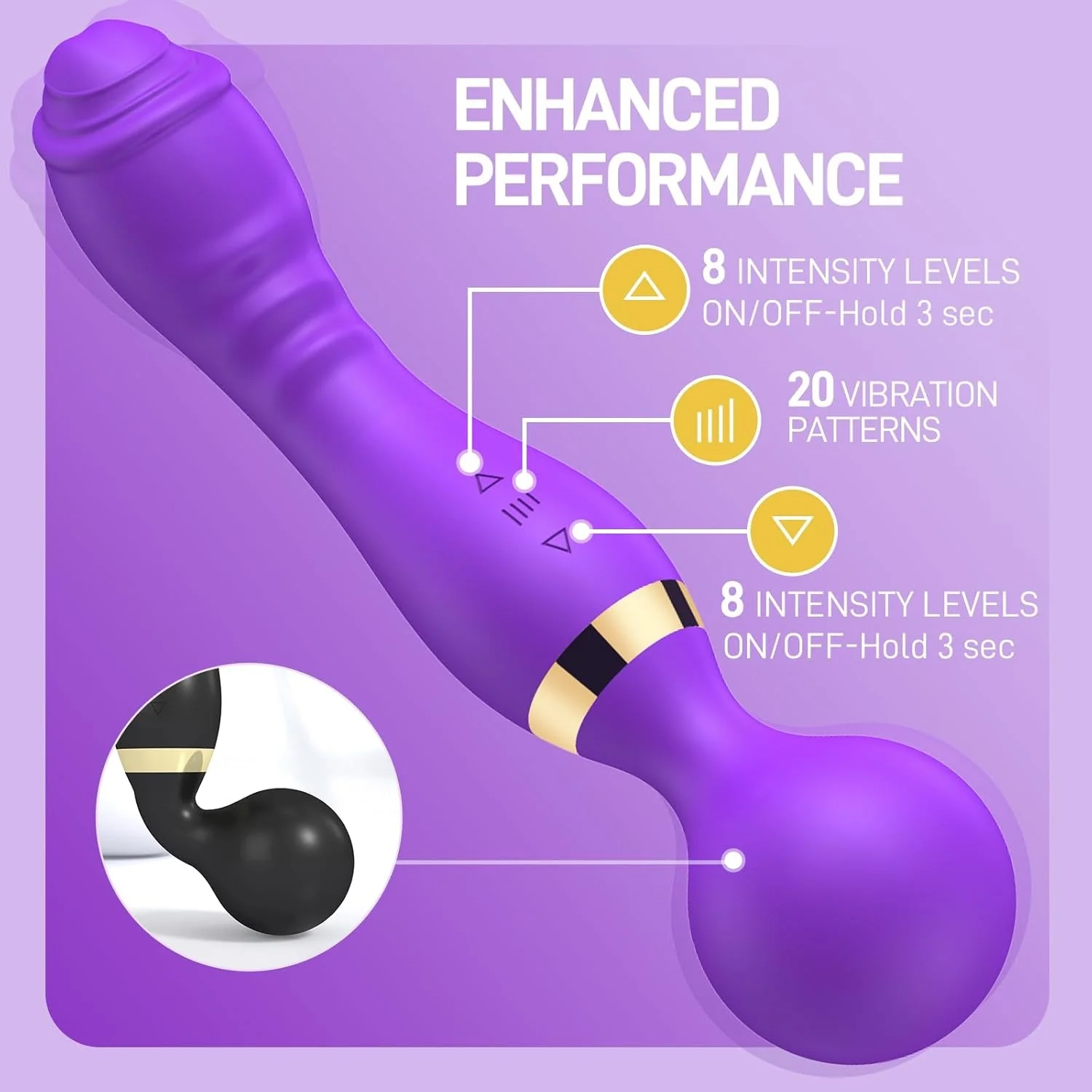 PlumVolt Dual Stimulation Wand Vibrator - Image 2