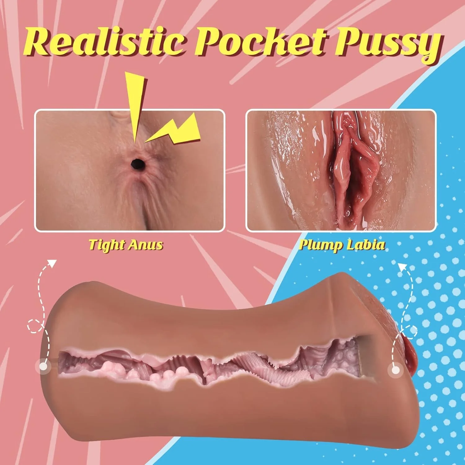 PlushRidge Dual-Ended Pocket Pussy Stroker - Image 2