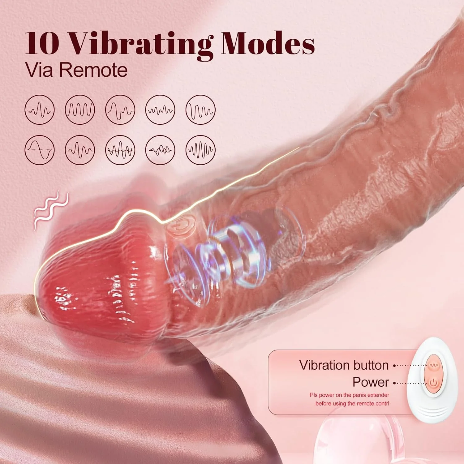 PowerFit Vibrating Remote Control Penis Sleeve - Image 2