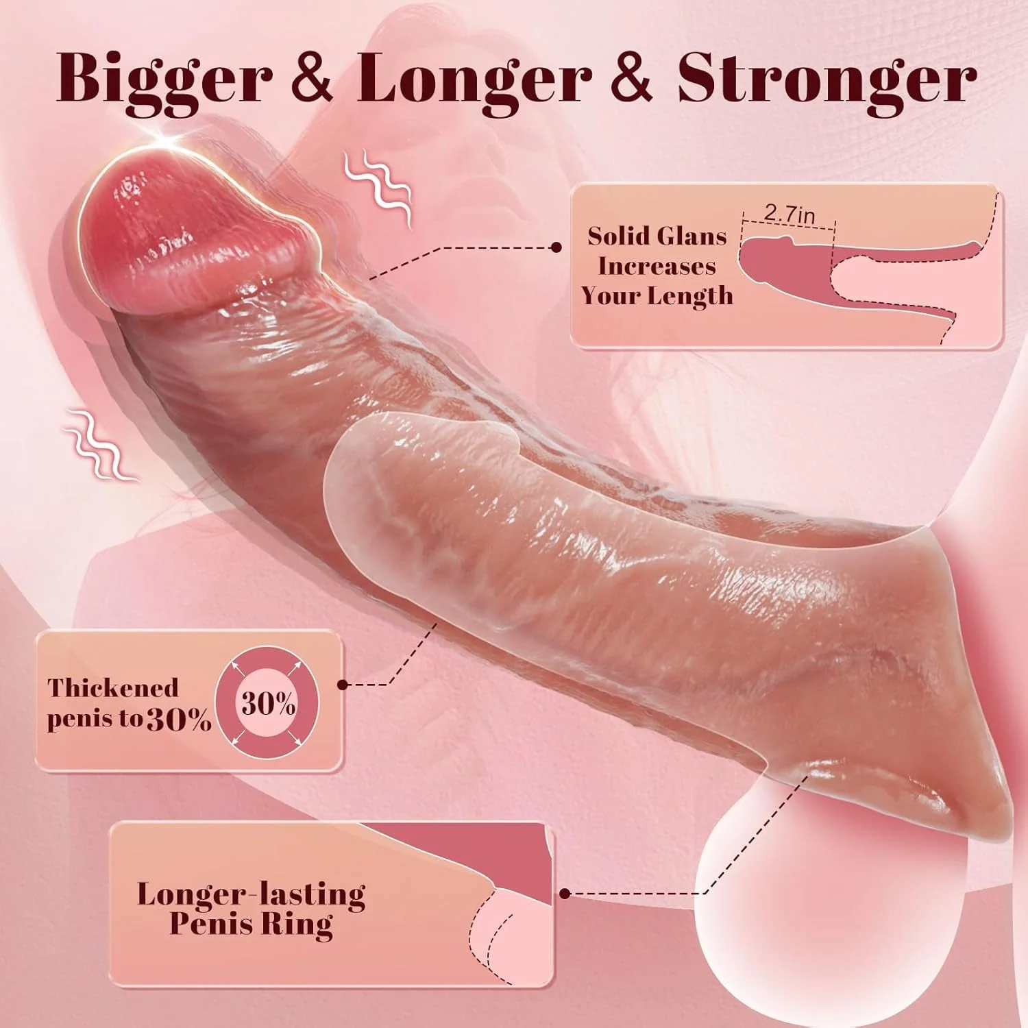 PowerFit Vibrating Remote Control Penis Sleeve - Image 3