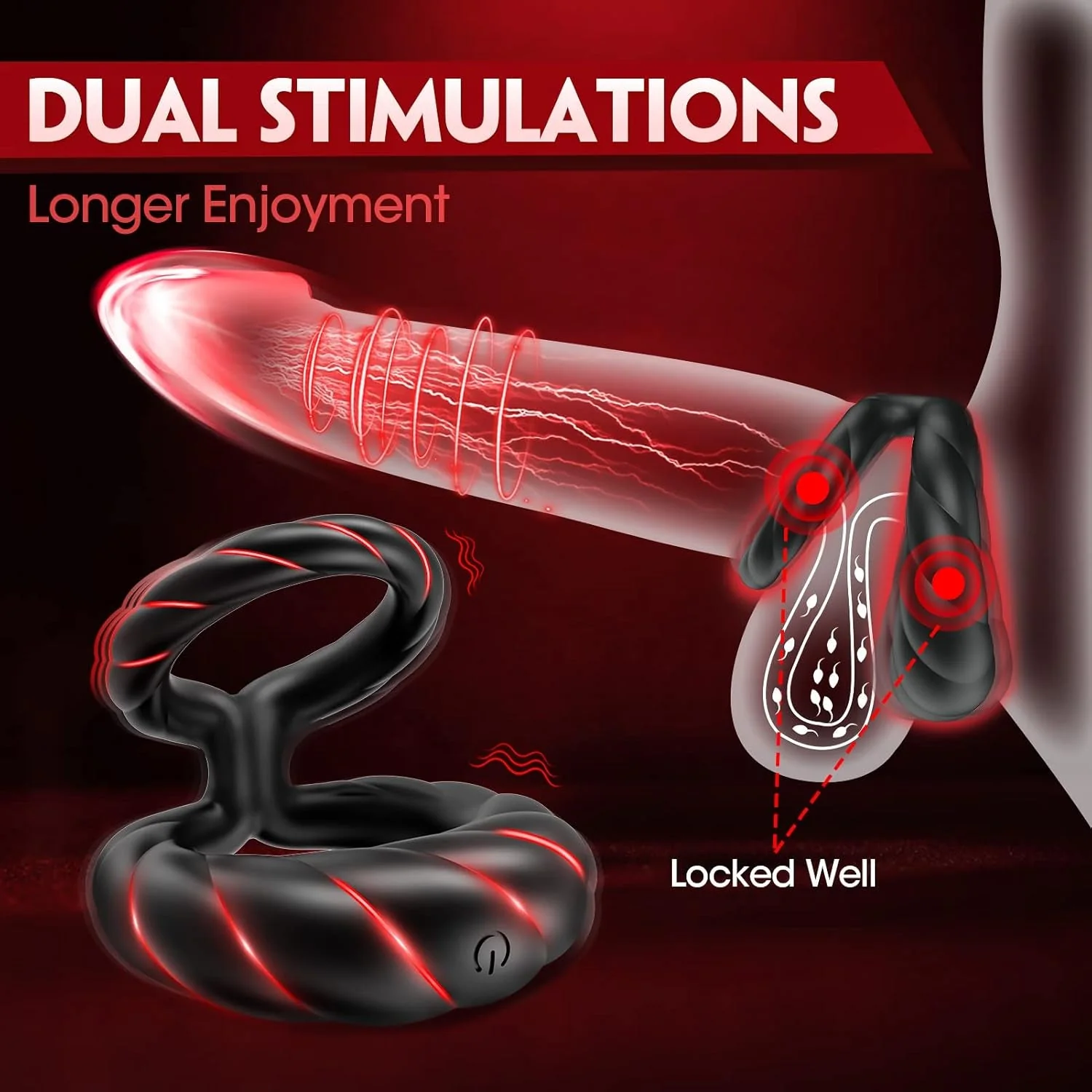 PowerLock Dual Vibrating Penis Ring - Image 4