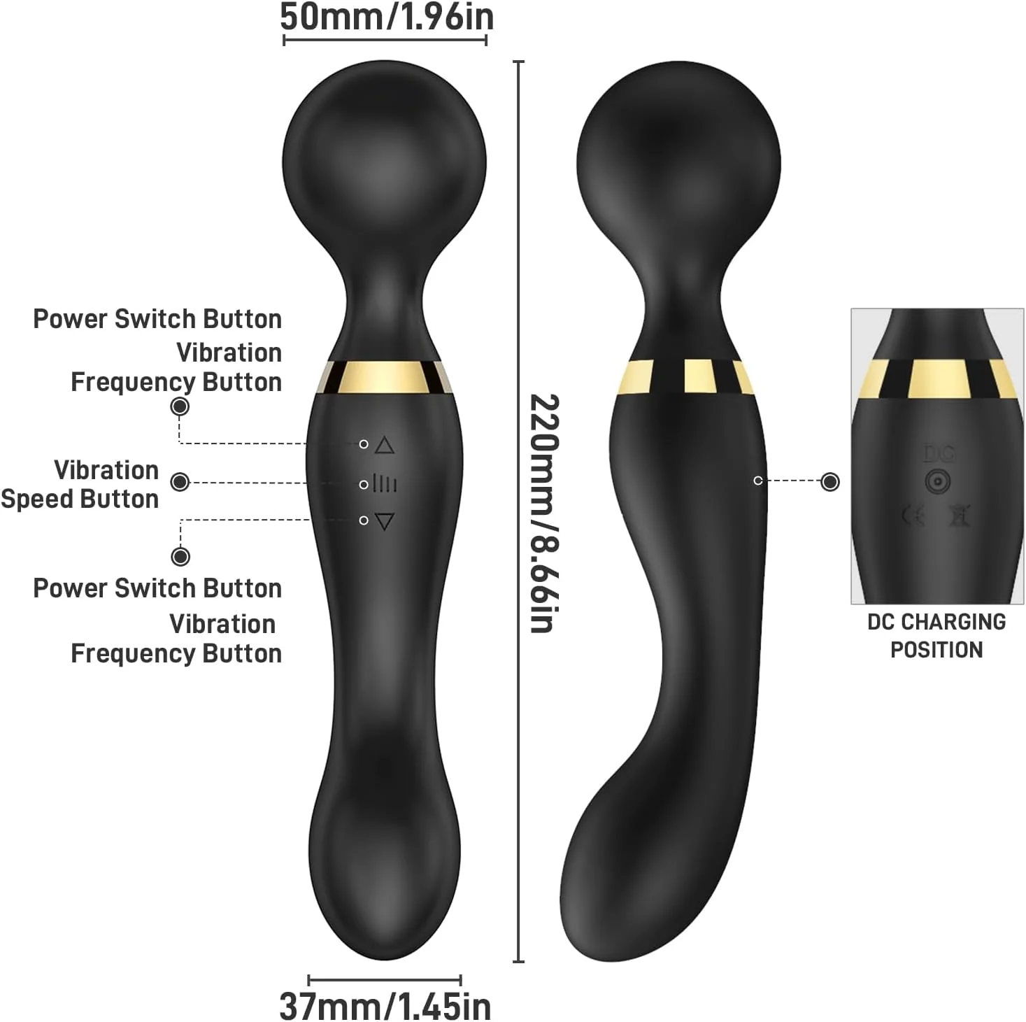 PowerMuse Rechargeable G-Spot Wand Vibrator - Image 4