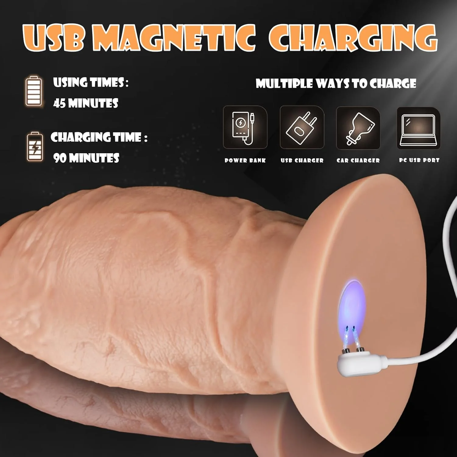 PowerThick 8.5" Huge Vibrating Dildo - Image 7