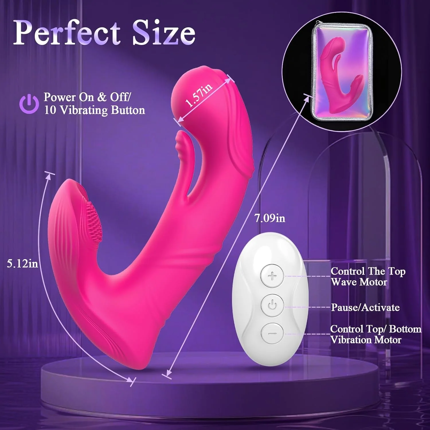 PulseButterfly App/Remote Control Wearable Couples Dildo Vibrator - Image 5