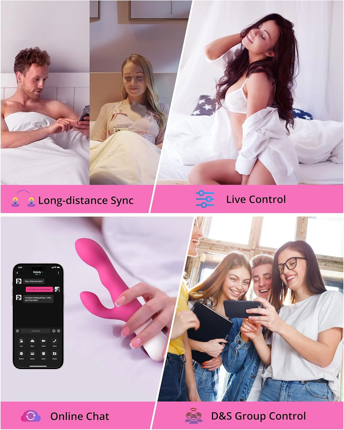 PulsePetal App-Controlled Rabbit Vibrator with Rotating Shaft - Image 4