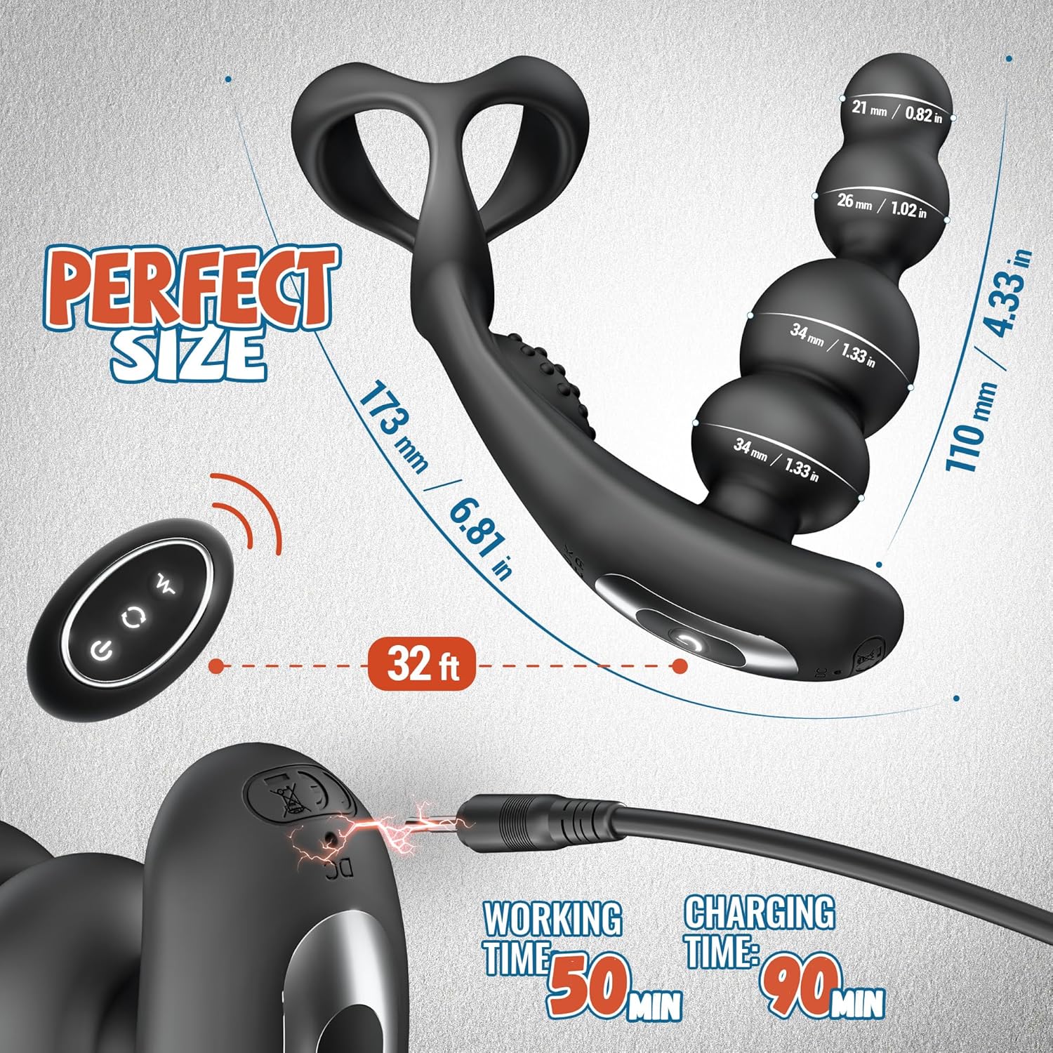 QuadVibe 4-in-1 Prostate Massager Cock Ring - Image 7