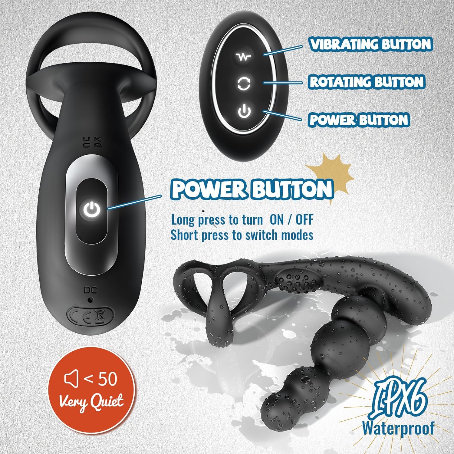 QuadVibe 4-in-1 Prostate Massager Cock Ring - Image 8