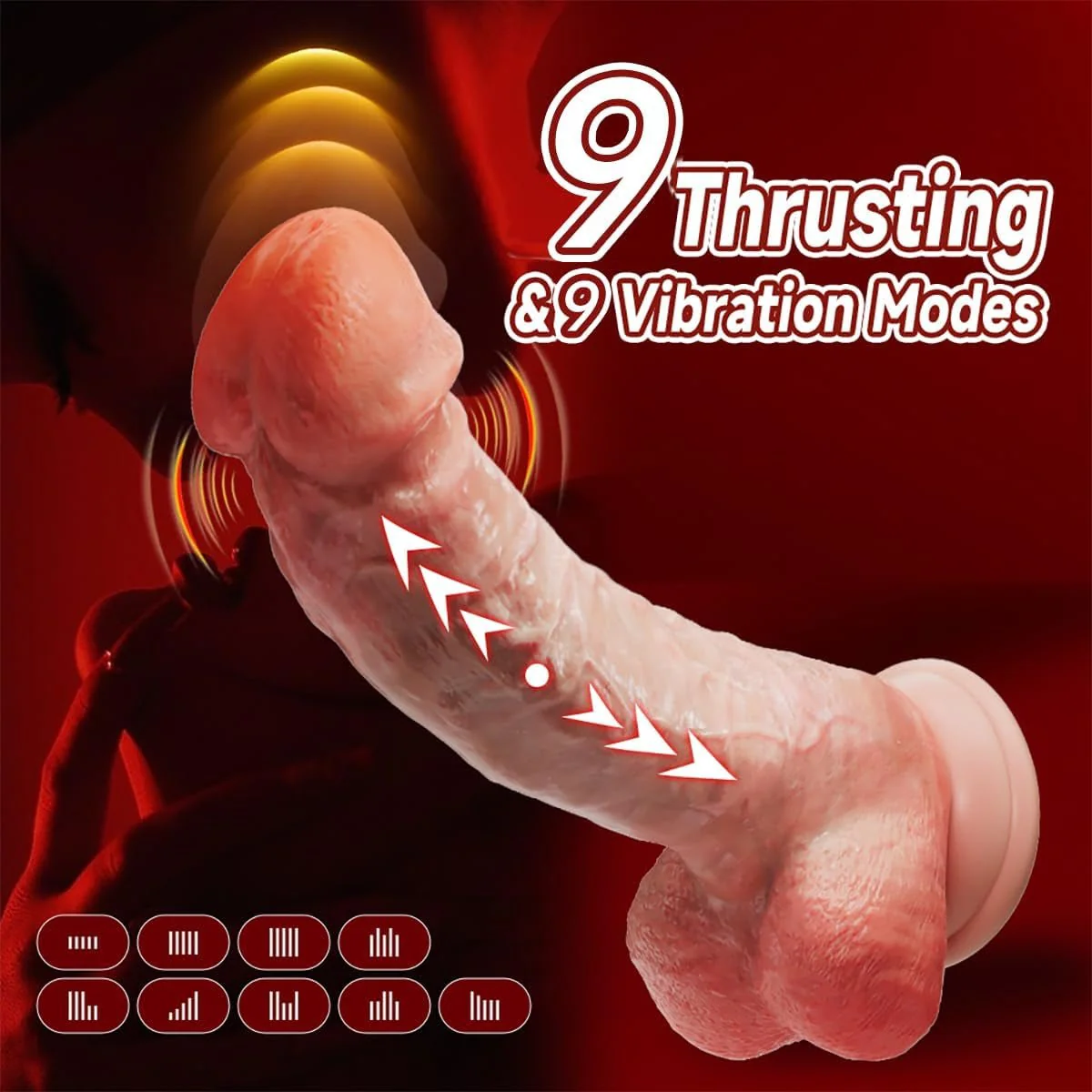 RealRush Realistic Thrusting Heating Dildo Vibrator - Image 2