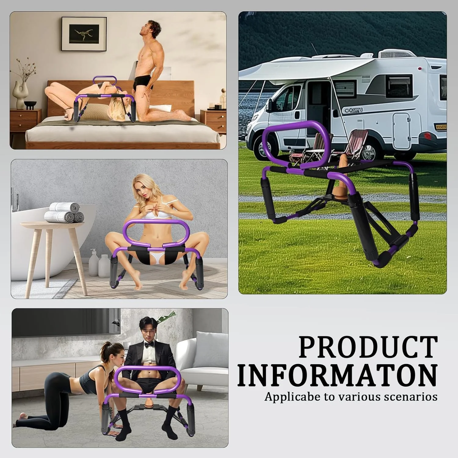 RhythmRide Adjustable Sex Chair with Bouncer Base & Handrail - Image 3
