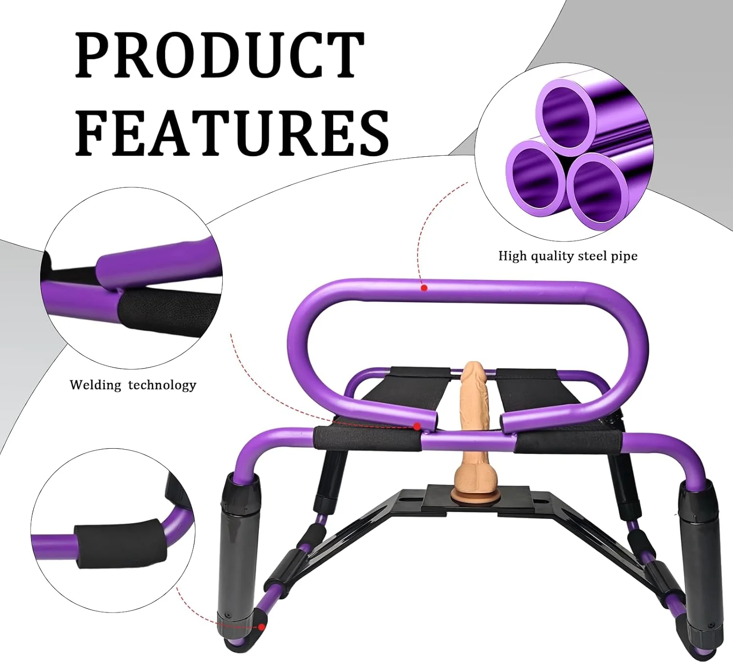 RhythmRide Adjustable Sex Chair with Bouncer Base & Handrail - Image 5