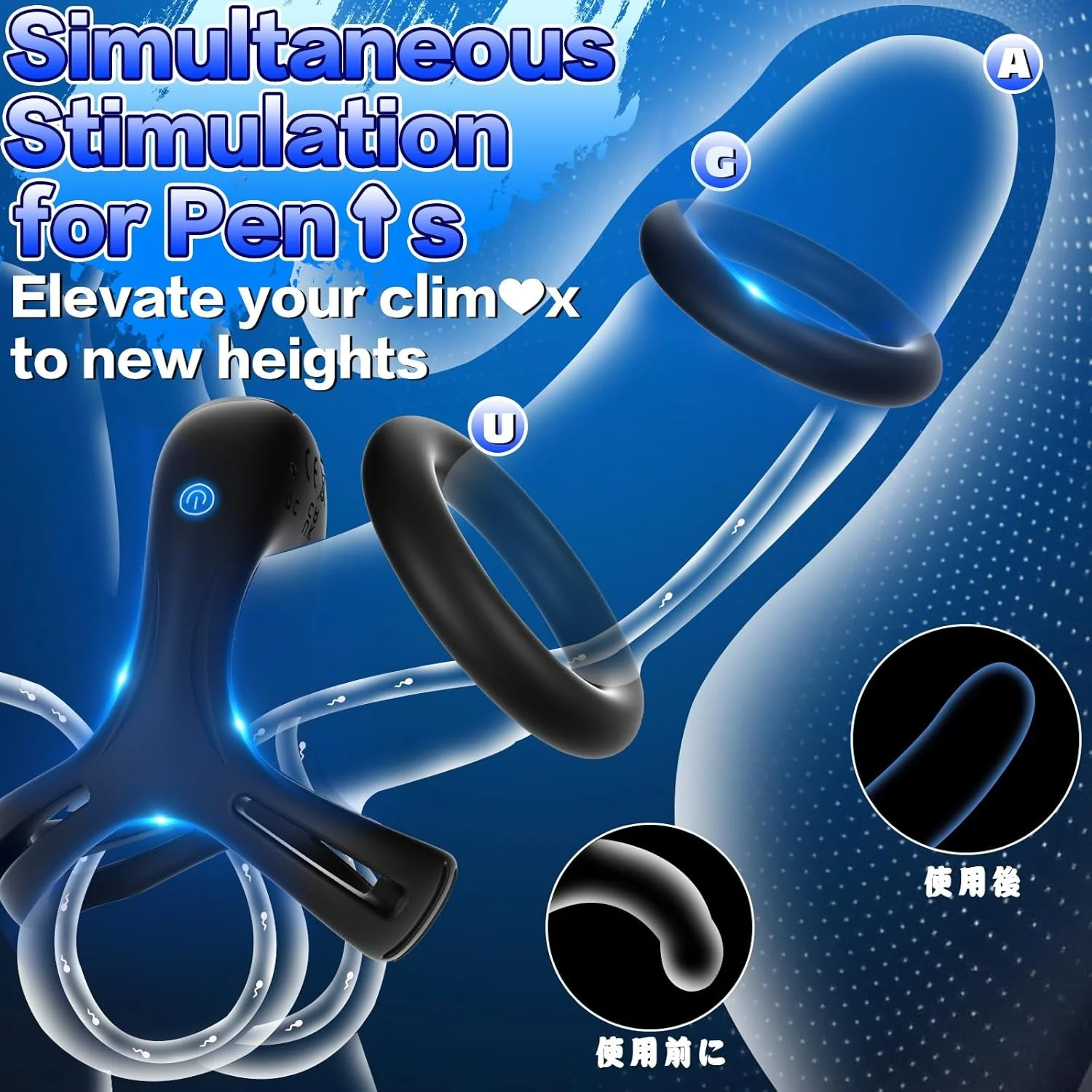 RingRush Vibrating Cock Ring Set with 6 Rings - Image 2