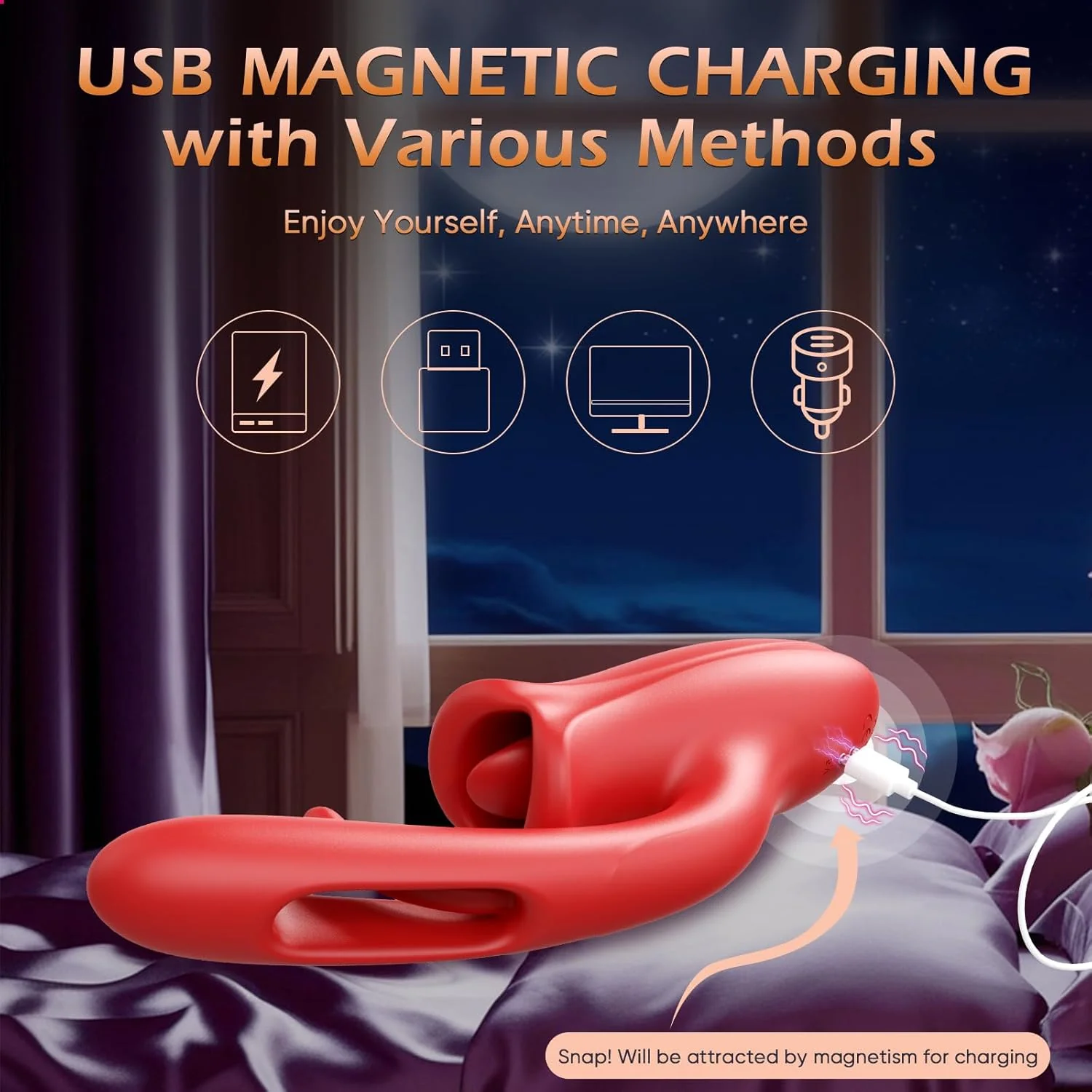 RogueBeauty 5-in-1 Licking, Vibrating & Flapping Stimulator - Image 6