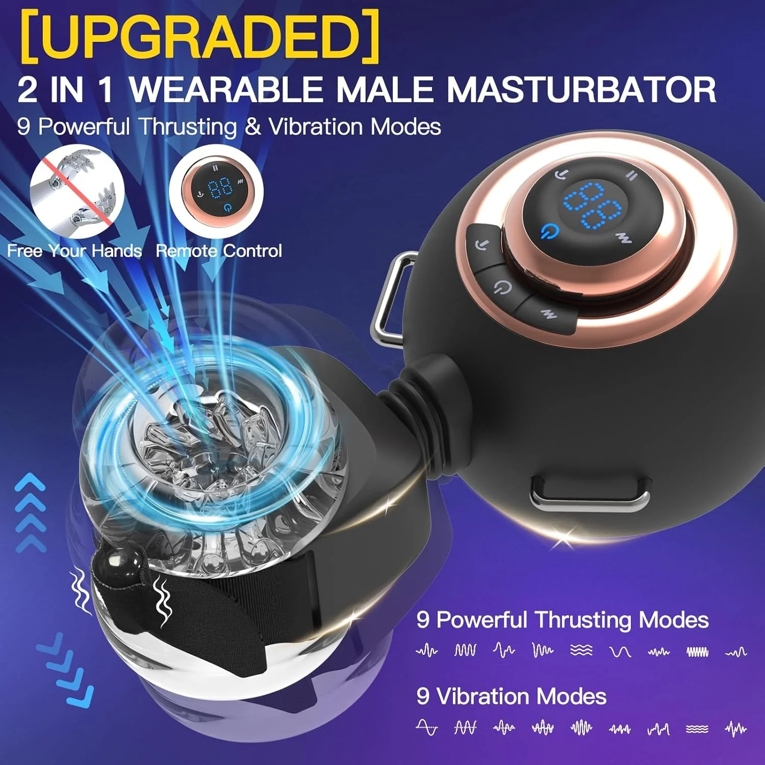 RogueDrive Wearable Male Masturbator Trainer with Remote - Image 2