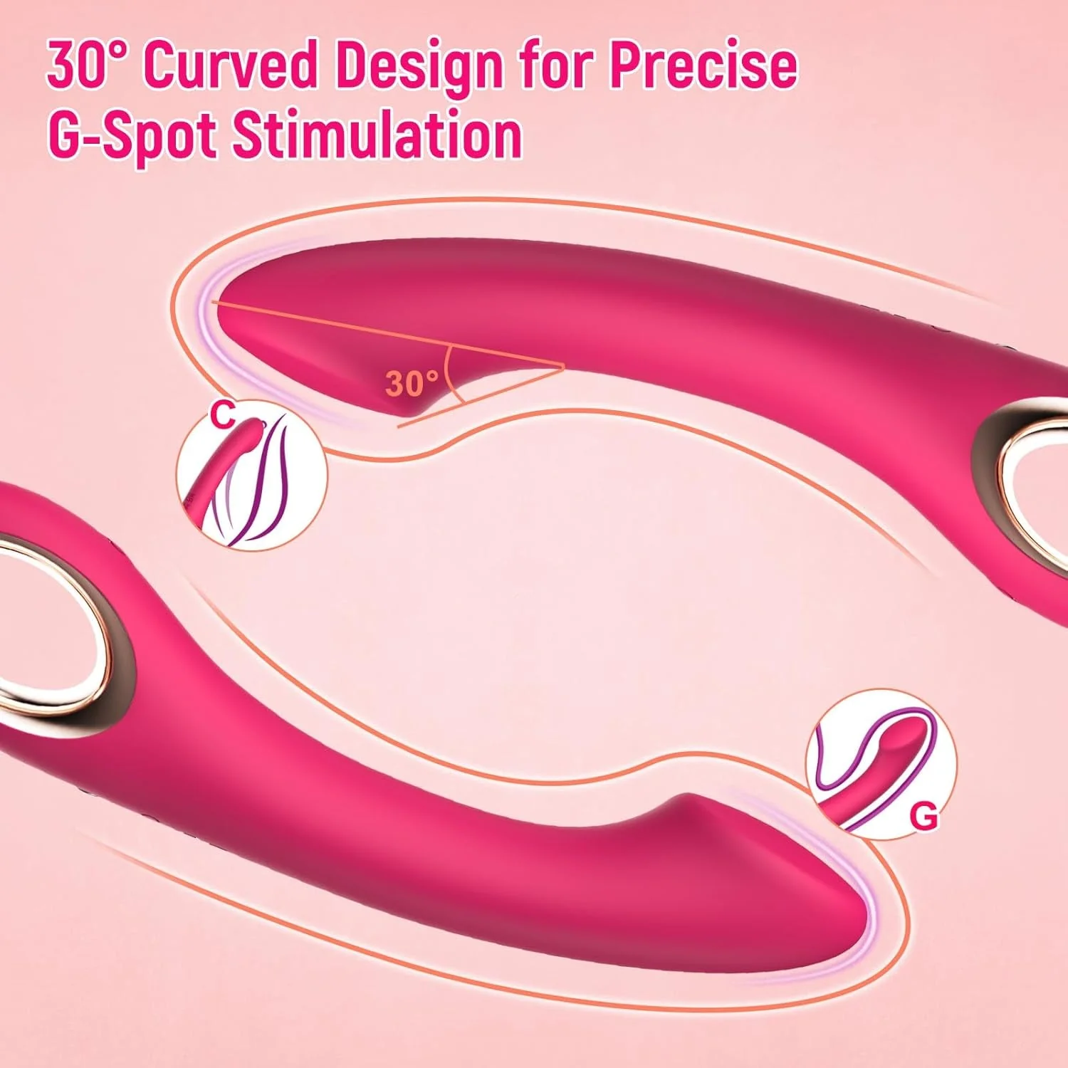 RoseArc Curved G-Spot Vibrator Wand - Image 3