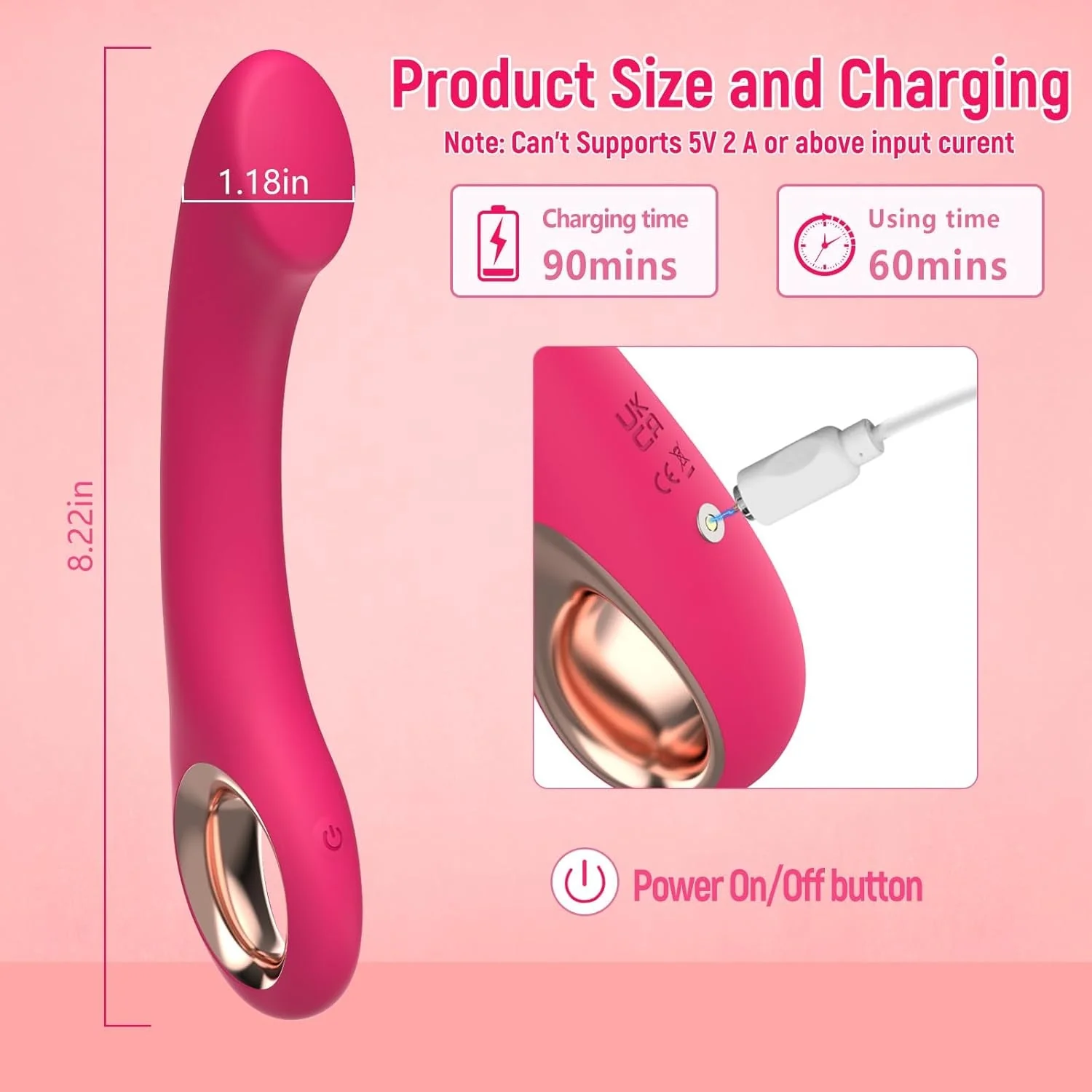 RoseArc Curved G-Spot Vibrator Wand - Image 4