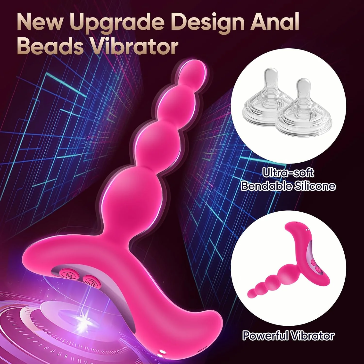 RoséBeads Vibrating Anal Beads Plug - Image 3