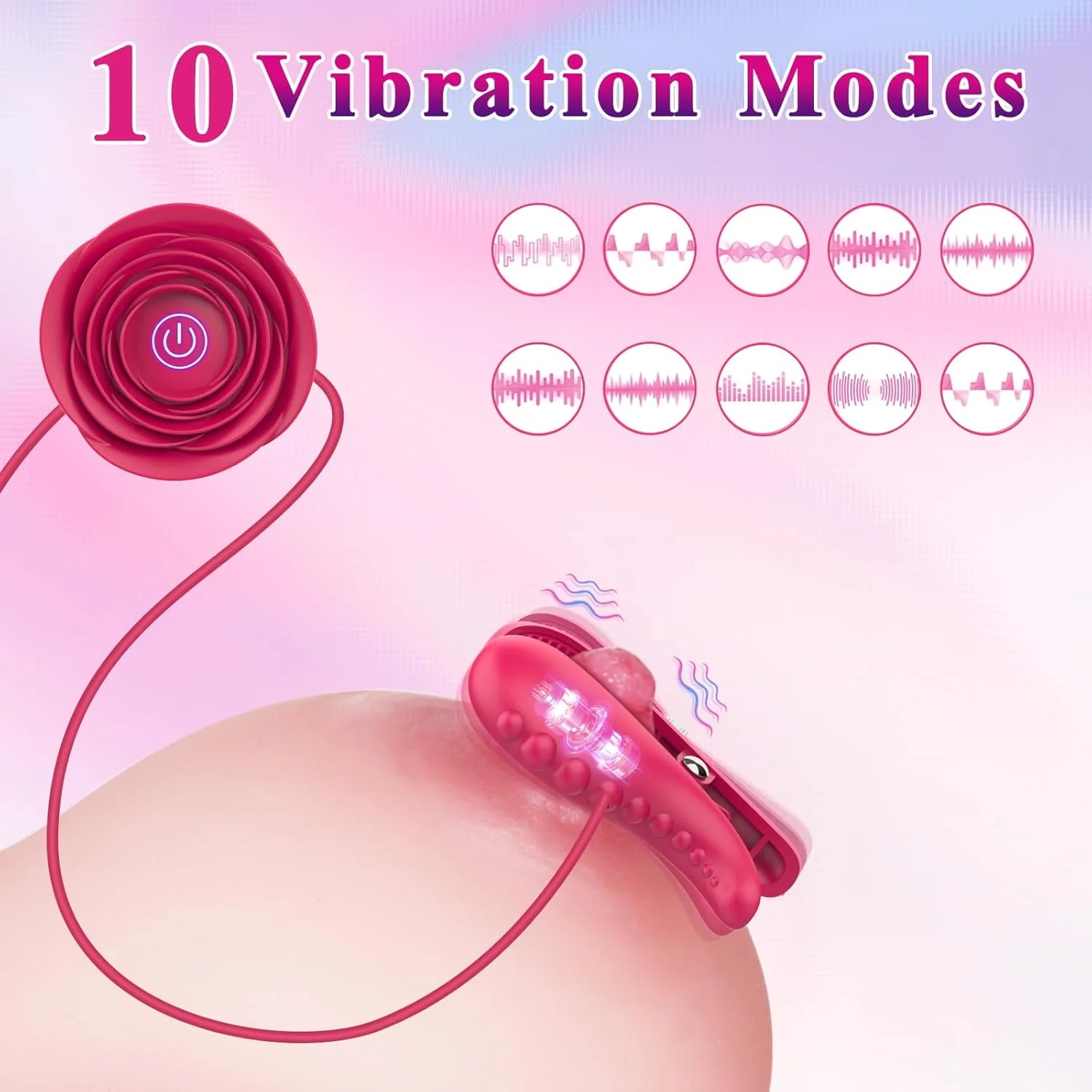 RoseBond Nipple Vibrator & BDSM Choker - Image 4