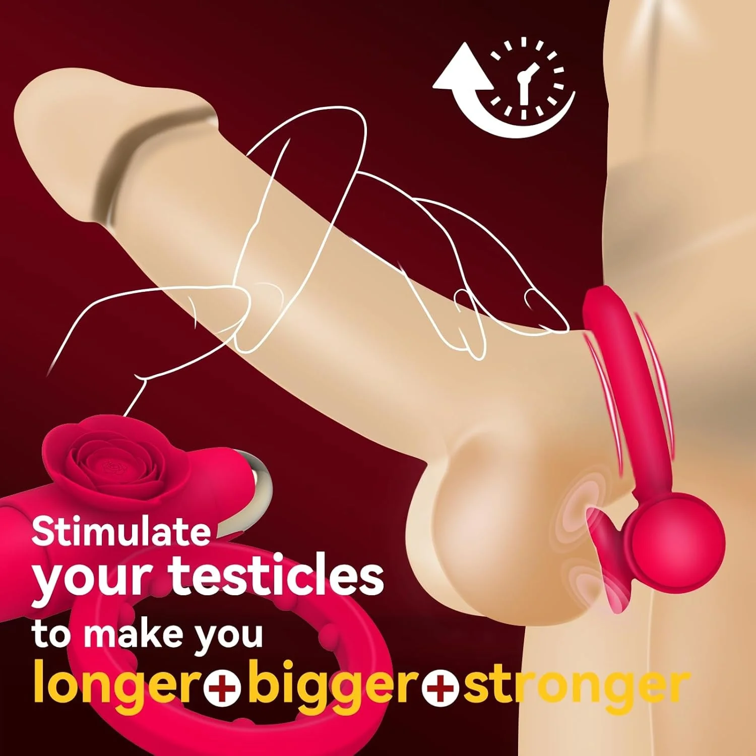 RoseBullet Vibrating Cock Ring Clit Stimulator - Image 3