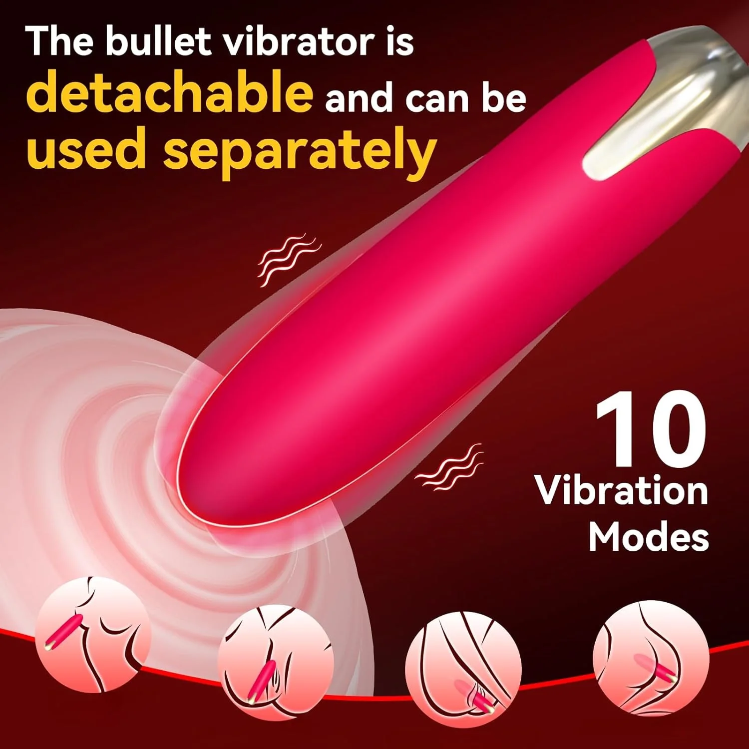 RoseBullet Vibrating Cock Ring Clit Stimulator - Image 5