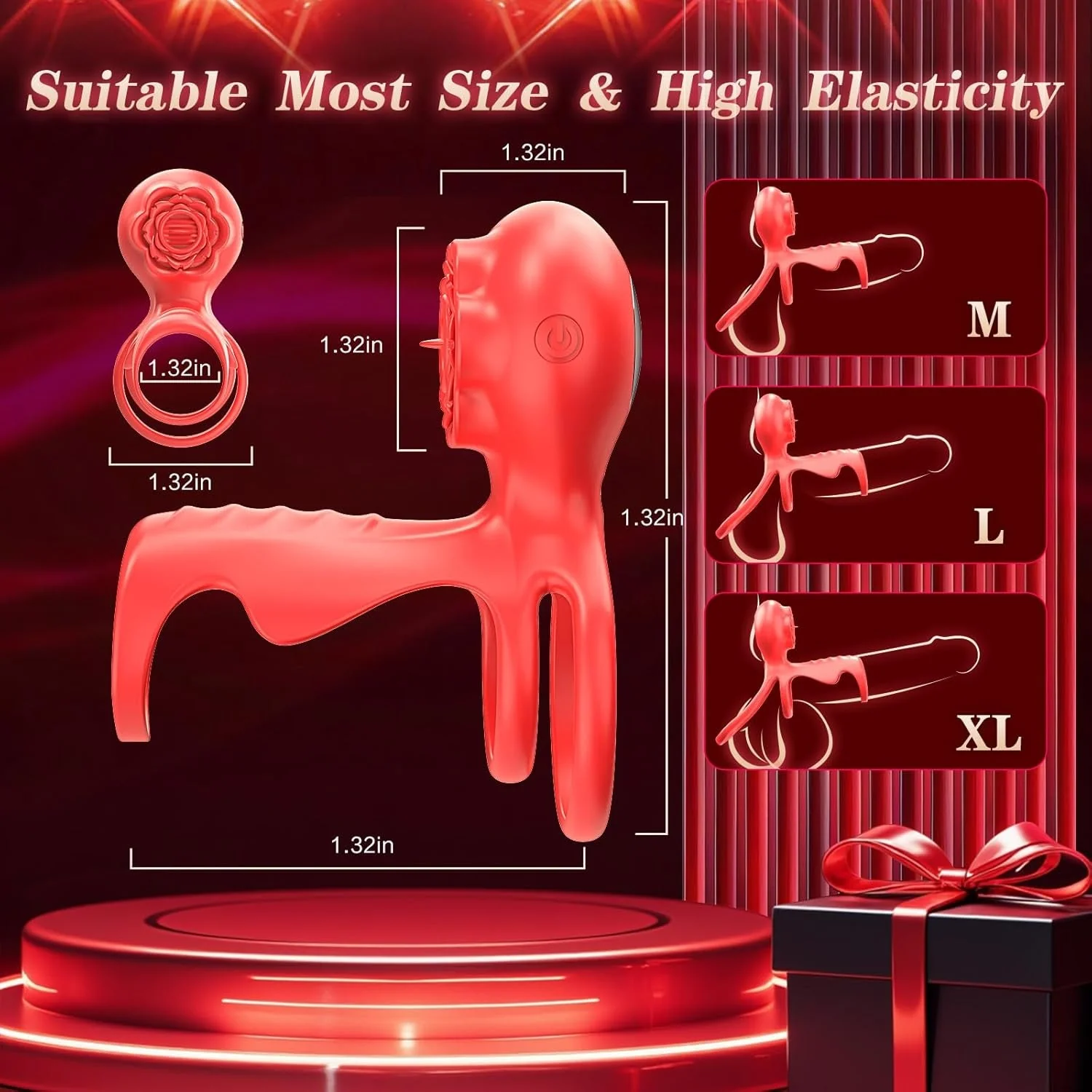 RoseClutch Vibrating Cock Ring Rose Licking Stimulator - Image 4