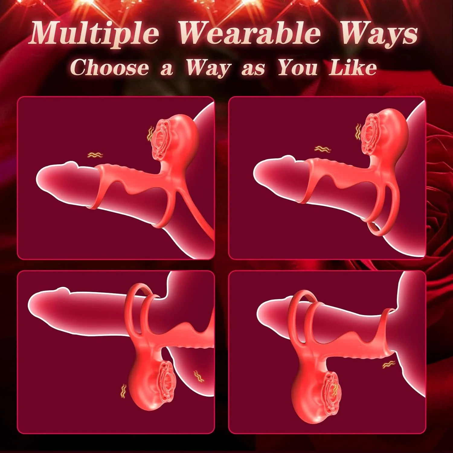 RoseClutch Vibrating Cock Ring Rose Licking Stimulator - Image 7
