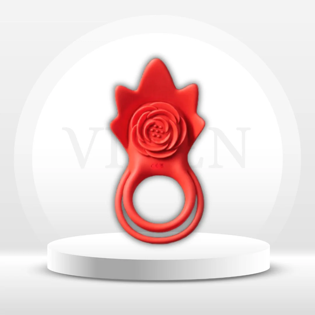 RoseEcho Vibrating Couples Cock Ring Rose AI Sync 9 Modes