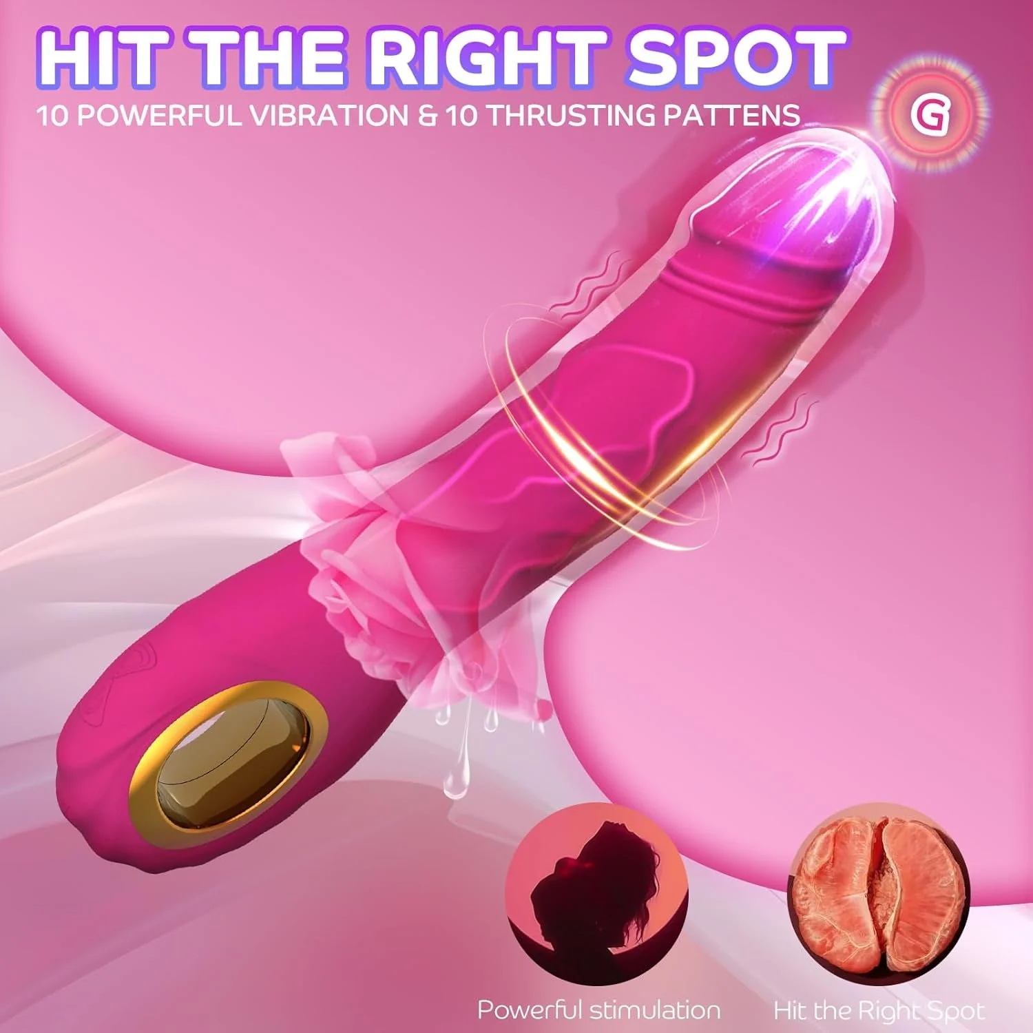 RosĂ©Motion 9â Thrusting G-Spot Dildo Vibrator - Image 4