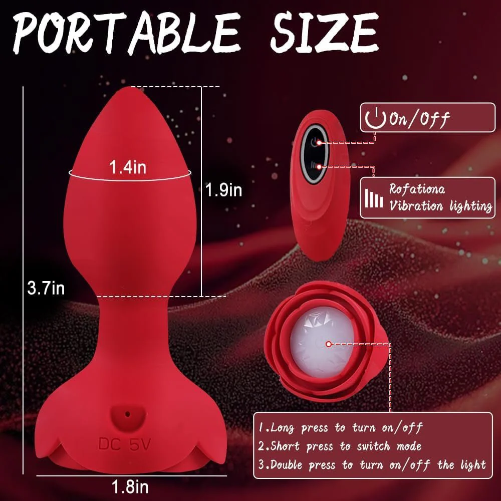 RoseRadiance Light-Up Rose Anal Plug - Image 5