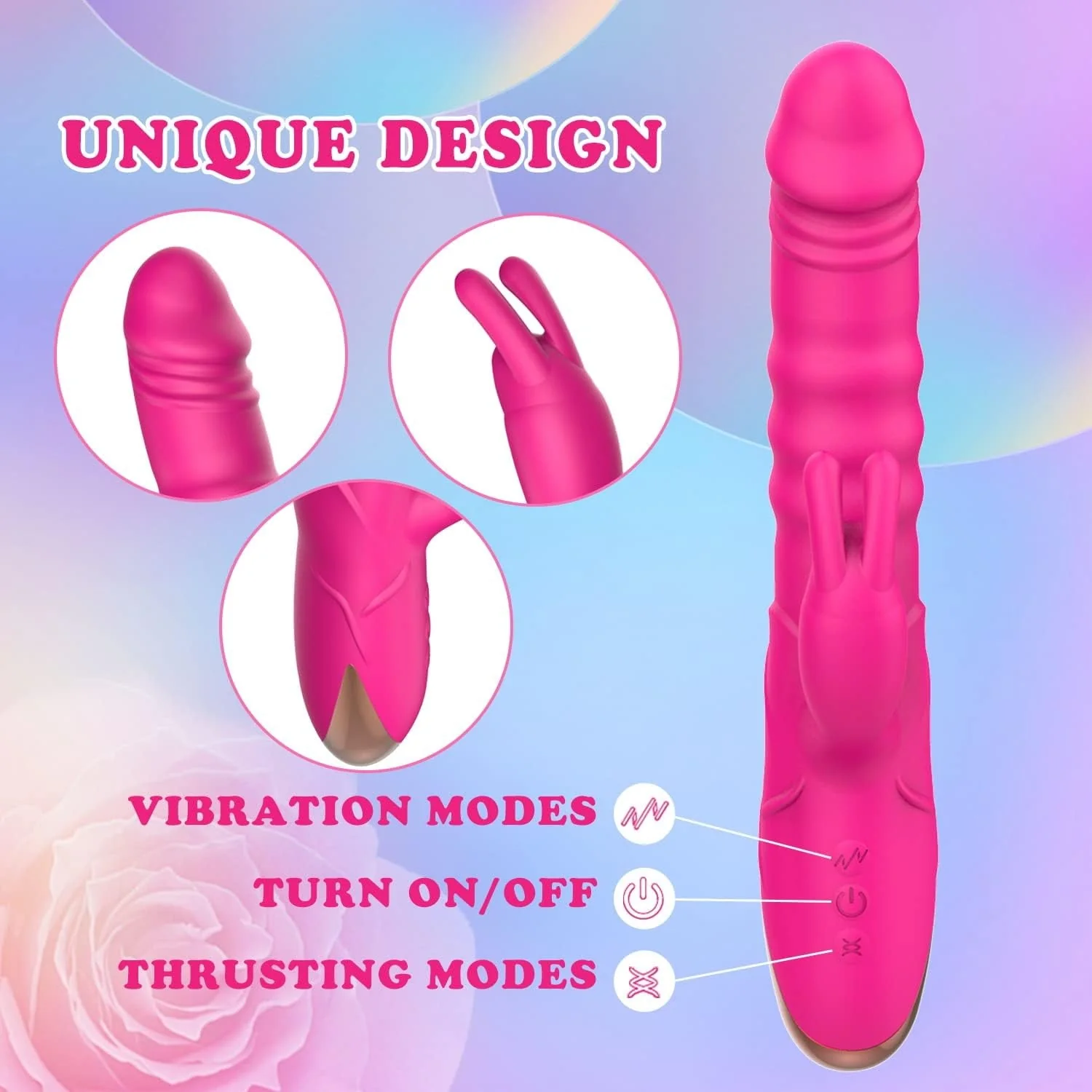 RoseRider Thrusting Rabbit Vibrator - Image 6
